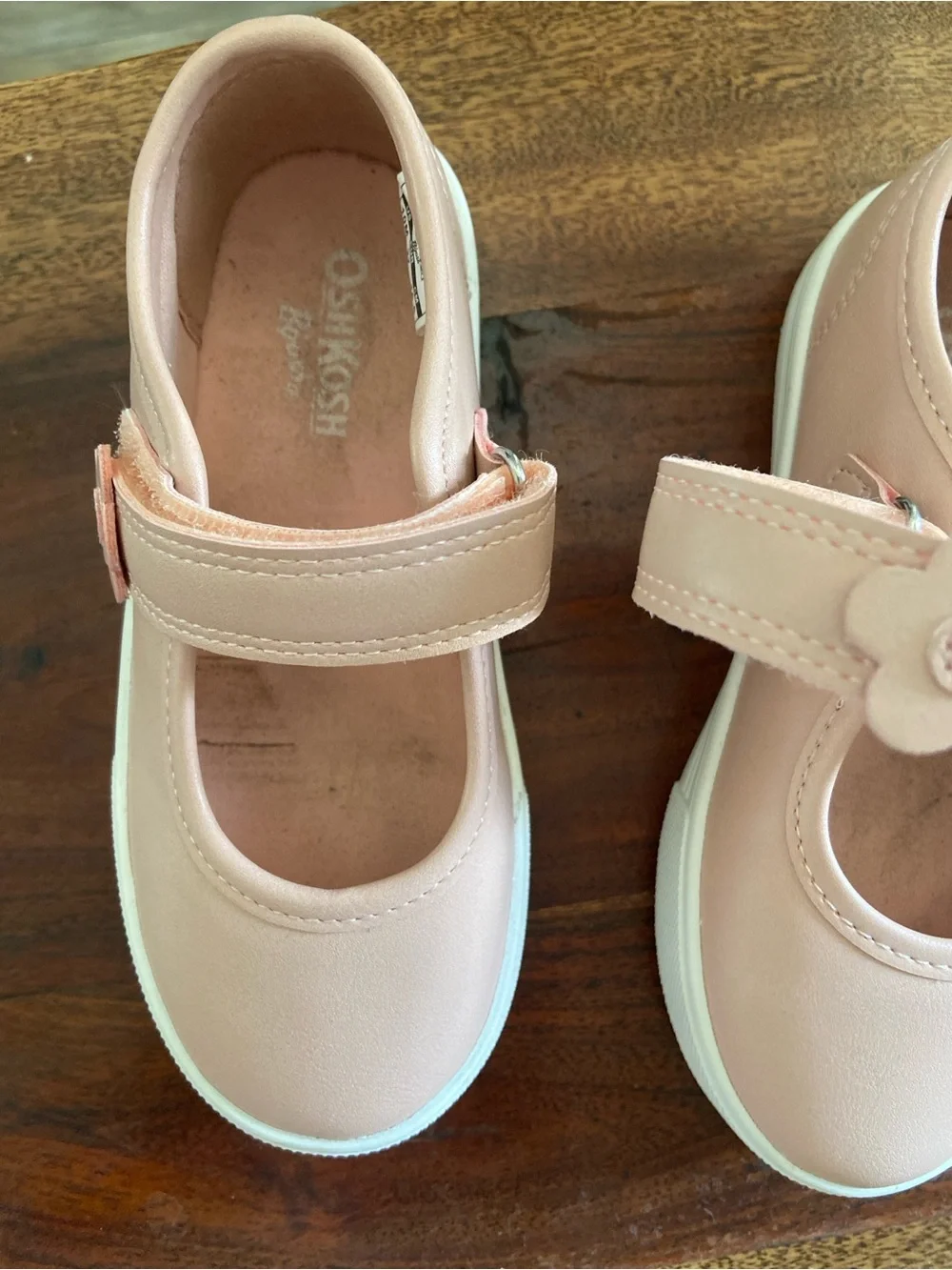 OshKosh B'gosh Light Pink Mary Jane Toddler Shoes with Flower Accent